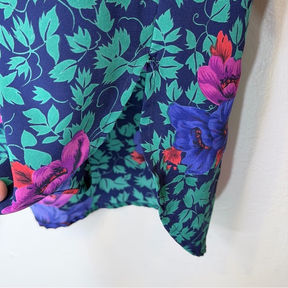 VS | VTG Gold Label Floral Ivy Print Relaxed Mini Nightie Robe Sleep Shirt - Picture 13 of 16